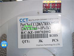 ӦCCTѹCC1206X7RRK103K 1206/X7R/10NF/+-10% 1KV
